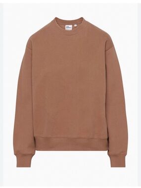 Aritzia TNA Cozy Fleece Perfect Sweatshirt Crewneck Brown Relaxed Boyfriend Fit